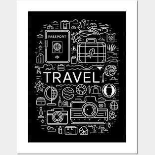 TRAVEL AND TOURISM ICONS Posters and Art